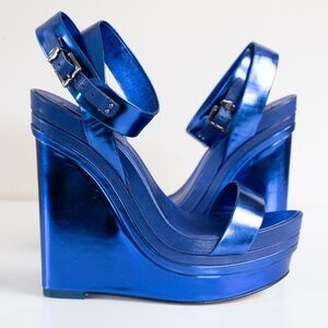 BCBGMaxAzria Electric Blue Laura Wedge